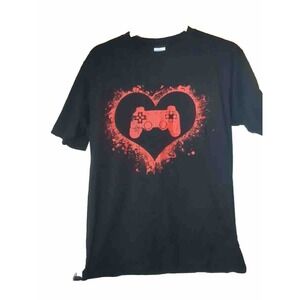 Gamer Heart Valentines Day Video Games Boys Kids Teens Gift T-Shirt
